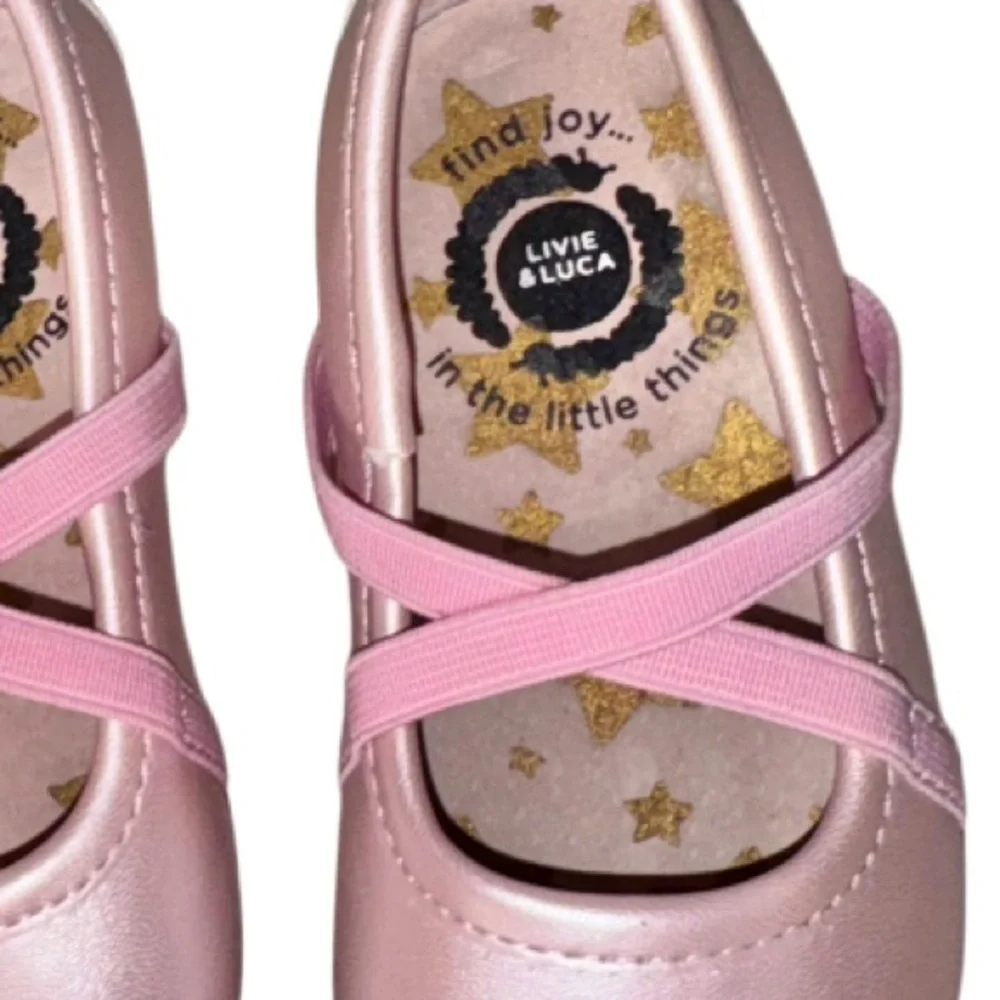 Wrn 1X 🐤 LIVIE AND & LUCA pink ballet flats girl’s shoes size 5